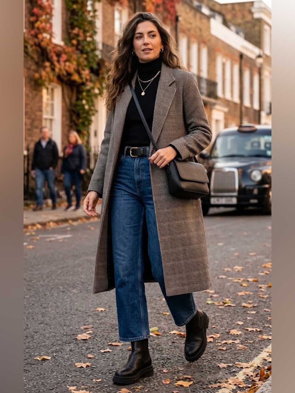 EVERVE North Coast Houndstooth Long Line Jacket